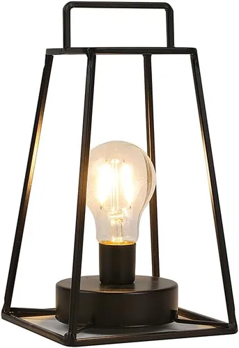 Vista 9 de JHY DESIGN Paquete de 6 lámparas de mesa geométricas de estilo retro, lámpara de hierro simple de 12 pulgadas de alto, funciona