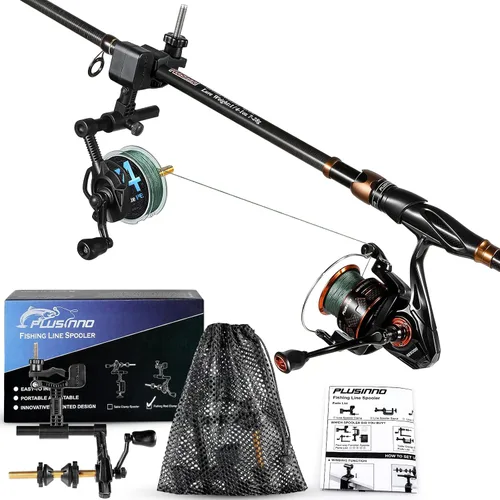 Vista 11 de PLUSINNO Bobina de línea de pesca con función de desenrollado, estación de carrete versátil para varillas gruesas y finas, funciona con carretes