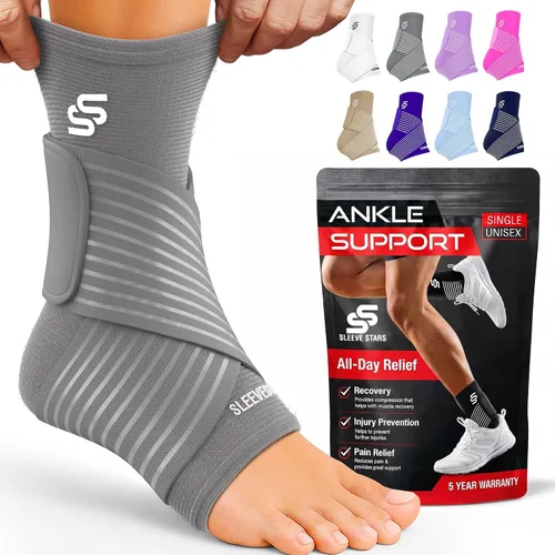 Vista 17 de Tobillera Sleeve Stars para mujeres y hombres, tobillera para esguince de tobillo, manga de compresión para alivio de la fascitis plantar, soporte
