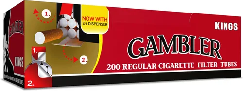 Vista 2 de Gambler Tubos de cigarrillos RYO REGULAR KING SIZE Caja de 200 unidades (5 cajas)