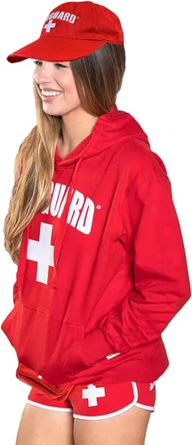 Vista 4 de LIFEGUARD Paquete de disfraz de Halloween con licencia oficial para mujer, paquete de sombrero, pantalones cortos con capucha y riñonera