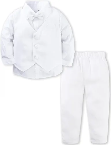 Vista 58 de A&J DESIGN Conjunto de traje de caballero para niños pequeños, 3 piezas, camisas, chaleco y pantalones