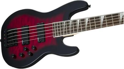 Vista 6 de Jackson JS Series - Bajo de concierto de 5 cuerdas JS3VQ, explosión roja transparente, diapasón de amaranto