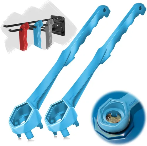 Vista 16 de Llave Bung, llave de tambor 3 en 1 actualizada, herramienta de abridor de barril de aluminio para abrir tambor de 10, 15, 20, 30, 55 galones, se