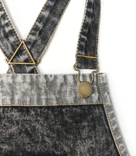 Vista 5 de Jeanerlor - Delantales de trabajo de mezclilla con bolsillos para mujeres y hombres, correas cruzadas y ajustables de S a XXXL, Negro