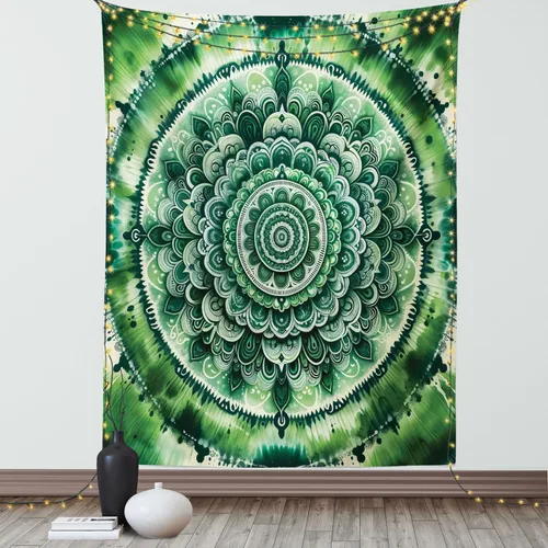 Vista 88 de Ambesonne Tapiz de hongos, atmósfera psicodélica, escena astral estrellada con motivos orientales trippy, decoración de tela para colgar en la pared