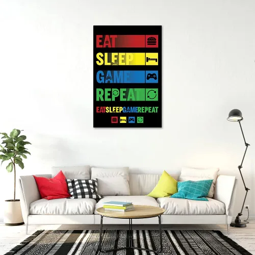 Vista 3 de Eat Sleep Game Repeat - Póster de jugador (pictogramas) (tamaño: 24" x 36")