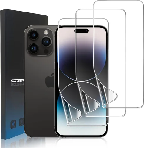 Vista 11 de Paquete de 3 protectores de pantalla de película de hidrogel para iPhone 13/iPhone 13 Pro, protector de pantalla de TPU suave HD para iPhone 13/13