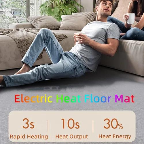 Vista 2 de Calentador de piso radiante infrarrojo, Alfombra eléctrica con calefacción, Alfombra de calefacción eléctrica, Calentador de piso