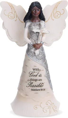 Vista 17 de Figura decorativa de ángel de la bendición irlandesa de Elements por Pavilion, 6 pulgadas, inscripción "Que Dios te mantenga en la palma de su mano