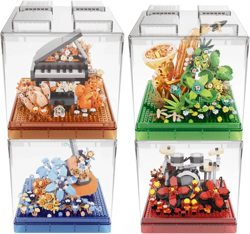 Vista 2 de Kadablk Juegos de construcción de microbloques de instrumentos musicales, juego de bloques de construcción clásicos famosos, 3000 piezas