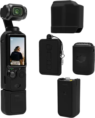 Vista 16 de Funda protectora para cámara DJI Osmo Pocket 3/Xtra Muse, funda de silicona suave con 2 protectores de pantalla y lente, accesorios de cuerpo