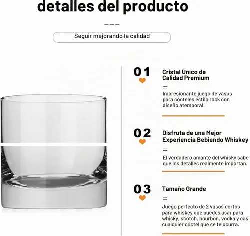 Vista 3 de LUXU Vasos de whisky de cristal, base pesada de 13 onzas, vasos de barra baja para bourbon, whisky escocés, cócteles, coñac, vasos de cóctel