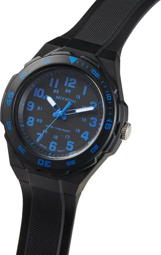 Vista 9 de Miykon Black Analog Sports Dive Watches for Men – 100M Waterproof Watch with Rotating Bezel, Tactical Swiss Army Field Watch with Military Time