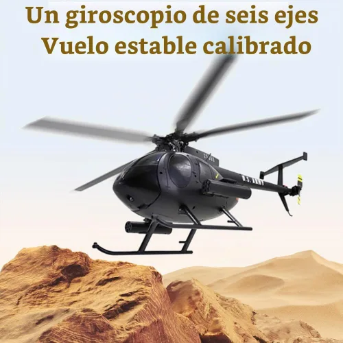 Vista 3 de Helicóptero a control remoto Dodoore, Modelo de helicóptero RC C189 MD500, helicópteros de rotor único de 1/28 de escala 4CH con giroscopio de 6