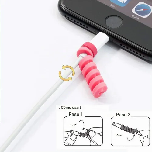Vista 3 de 36 piezas de protectores de cable para iPhone iPad, protectores de extremo de cable con 2 clips de cable de escritorio, VIWIEU protector de cable