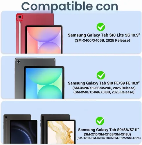 Vista 2 de Touchpad - Funda de teclado mágico para Samsung Galaxy Tab S10 Lite/S10 FE/S9 FE 5G 10.9 pulgadas/Tab S9 S8 S711 pulgadas, cubierta magnética