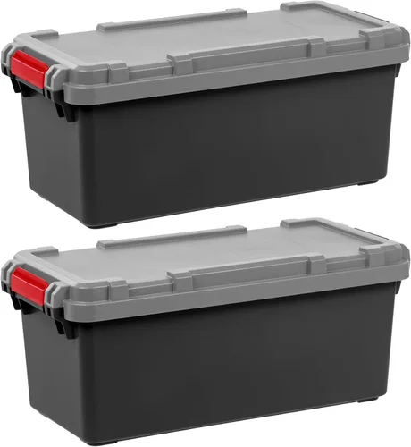 Vista 15 de IRIS USA - Contenedores de almacenamiento con tapa de 3 galones con candado, paquete de 5 - Fabricados en EE. UU., contenedores resistentes