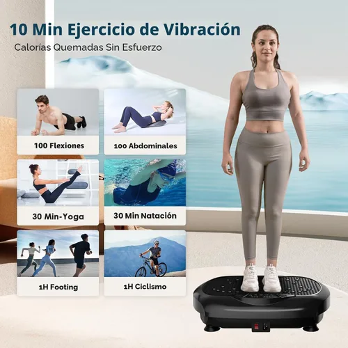 Vista 4 de Natini Vibration Plate Exercise Machine - Whole Body Workout Vibration Platform Lymphatic Drainage Machine for Weight Loss Home Fitness with
