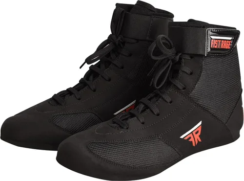 Vista 8 de FISTRAGE - Zapatos de boxeo de cuero para lucha, deportes, entrenamiento, malla, unisex, para hombres y jóvenes, botas auténticas, ligeras