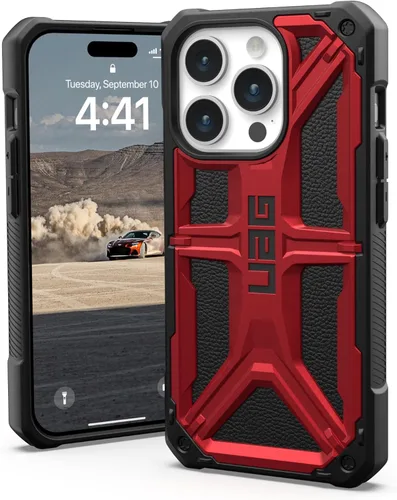Vista 11 de URBAN ARMOR GEAR UAG Funda [versión actualizada] compatible con iPhone 15 Pro de 6.1 pulgadas, fibra de carbono Monarca, resistente, resistente
