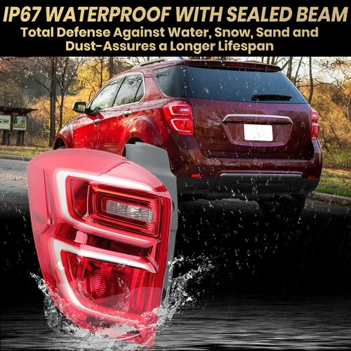 Vista 4 de Conjunto de luces traseras compatibles con Chevy Equinox 2016 2017, luz trasera tipo halógena, lámpara de freno trasera, repuesto # GM2800279