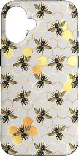 Vista 30 de iPhone 12 Pro Max Bumble Bee - Honeycomb Apicultor amarillo Abeja patrón caso