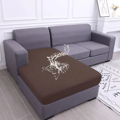 Vista 13 de Fundas impermeables para sofá seccional, fundas de cojín antideslizantes para sofá Ajuste seccional en forma de L, tela jacquard elástica, parte