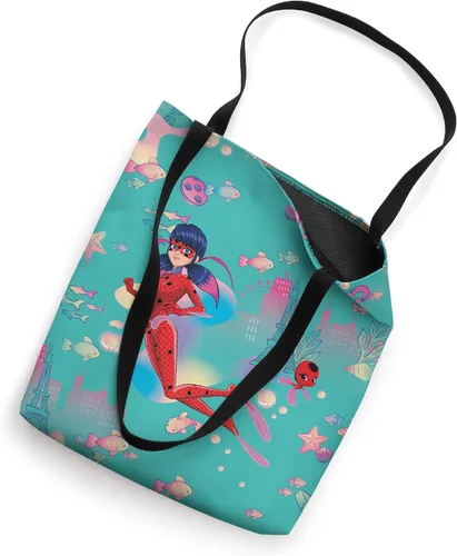 Vista 2 de Miraculous Ladybug Aqua Pattern Tote Bag
