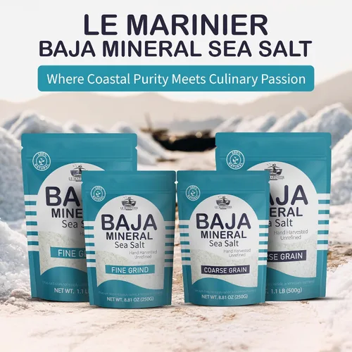 Vista 8 de Le Marinier - Sal marina mineral de Baja, grano grueso, 1.1 lb - 18 oz 100% Natural y sin refinar Sal marina auténtica de Baja, rica