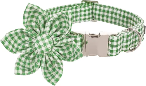 Vista 6 de Lionet Paws Collar de perro con flor, suave y cómodo, collar ajustable para cachorros y gatos niñas, cuello de 8 a 12 pulgadas