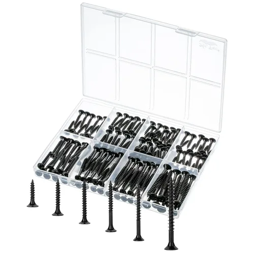 Vista 6 de Mr. Pen - Kit surtido de tornillos para madera, 152 piezas, negro, puntas Phillips, tornillos de madera surtidos, 6 tamaños