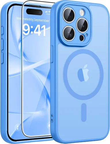 Vista 89 de FNTCASE - Funda para iPhone 16 Pro: magnética, mate, translúcida, de grado militar, protectora contra caídas, resistente, fina, duradera y a prueba