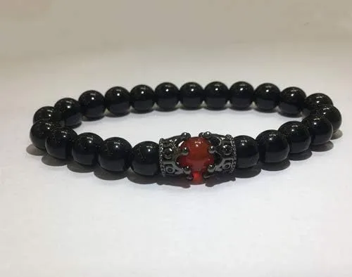 Vista 8 de LIDU Pulsera de amor de tamaño King y Queen Teir Friendship de 0315in Cristal Piedras semipreciosas