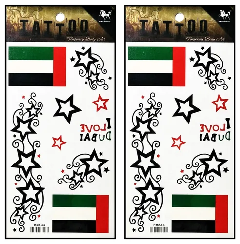Vista 8 de Tatuajes 2 hojas azul rosa serpiente dragón calavera ala temporal tatuajes arte corporal pegatinas falsas impermeables extraíbles