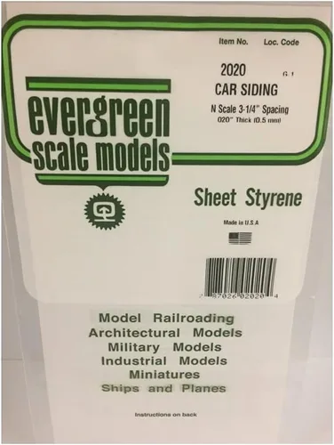 Vista 2 de evergreen 2020 – Placa de estructura, escala Track N, juego, 1 pieza, 0.020 x 5.906 x 11.811 in