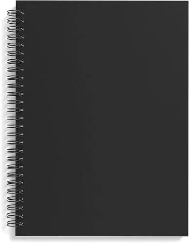 Vista 4 de TRU RED Cuaderno de reuniones de tapa suave media, negro, paquete de 3