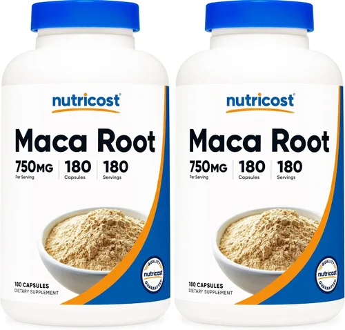 Vista 10 de Nutricost Cápsulas de raíz de maca (Lepidium meyenii) 750 mg, 180 cápsulas, 180 porciones Lepidium meyenii