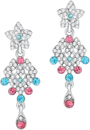 Vista 3 de Rockland fashion Espléndido juego de gargantilla de aleación chapada en plata para mujeres y niñas, Metal, Diamantes de imitación