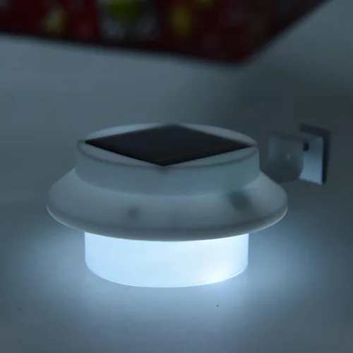 Vista 8 de Luces LED de canalón, 3 luces LED solares para exteriores, impermeables, para jardín, patio, lámpara de pared con soporte para valla, pared