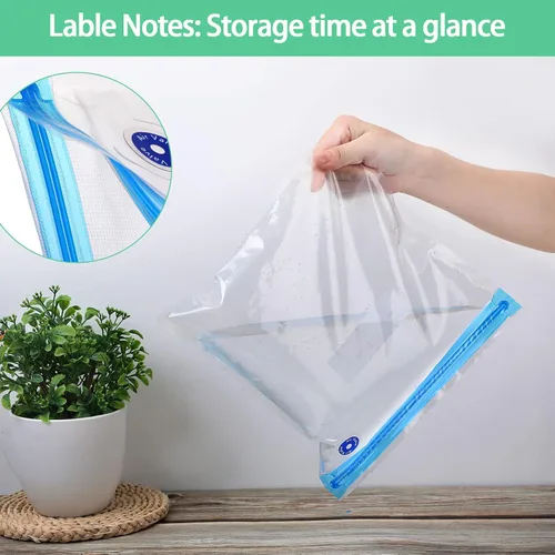 Vista 5 de Chumia Paquete de 60 bolsas Sous Vide reutilizables con sellado al vacío con válvula de aire, almacenamiento de cremallera al vacío con válvula