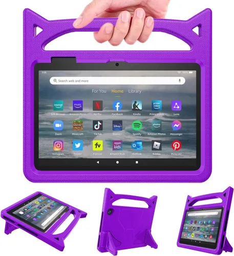 Vista 8 de Funda para tablet de 7 pulgadas para niños, ligera, a prueba de golpes, con soporte de asa. iPad Samsung Lenove TCL Onn Nokia de 7 pulgadas (azul)