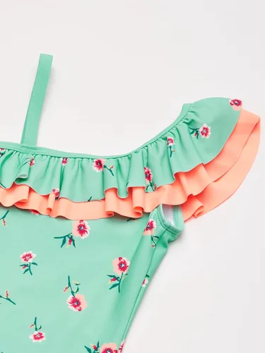 Vista 3 de Kanu Surf Traje de baño de 1 pieza con volantes florales Morgan para niña