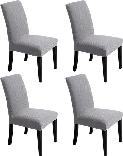 Vista 8 de Fundas para sillas de comedor, fundas elásticas para sillas de asiento decorativo, sin brazos, extraíbles, lavables, elásticas, universales