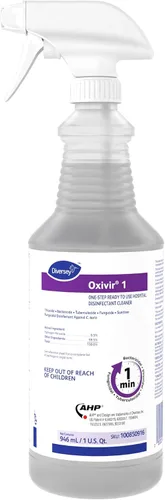Vista 2 de Oxivir Diversey 1 100850916 One Step - Limpiador desinfectante líquido de fuerza hospitalaria, peróxido de hidrógeno acelerado AHP, listo para usar