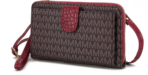 Vista 12 de MKF Collection Bolso cruzado para mujer, diseño de mensajero, cartera de mano