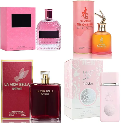 Vista 11 de A CENTER Juego de perfume de 4 piezas para mujer, set de regalo