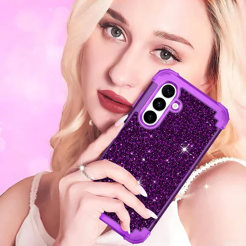 Vista 6 de LONTECT Funda para Galaxy S25 FE 5G a prueba de golpes, tres capas, resistente, híbrida, resistente, funda protectora de alto impacto, para niñas