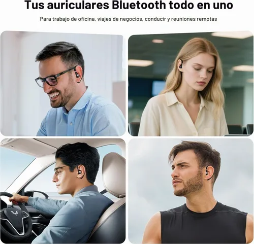 Vista 5 de SneKa Auriculares Bluetooth, auricular Bluetooth inalámbrico con funda de carga de 500 mAh, tiempo de conversación de 72 horas y para teléfonos