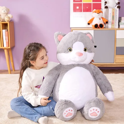 Vista 2 de IKASA Juguete de Peluche de Gato Gigante, Gatito Grande Lindo de 30", Juguetes Suaves Jumbo Enormes, Peluche Esponjoso Gordito de Gran